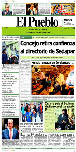 Concejo retira confianza al directorio de Sedapar - El Pueblo