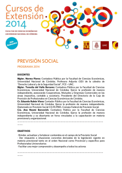 PREVISION SOCIAL 2014 - Facultad de Ciencias Económicas