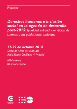 Derechos humanos e inclusión social en la agenda de - Aecid