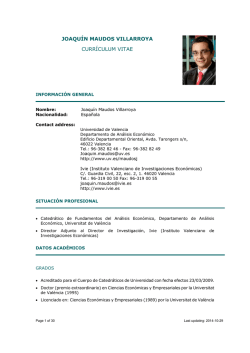 JOAQU&Iacute;N MAUDOS VILLARROYA CURR&Iacute;CULUM VITAE - Ivie