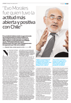 &ldquo;Evo Morales fue quien tuvo la actitud m&aacute;s abierta y - Papel Digital