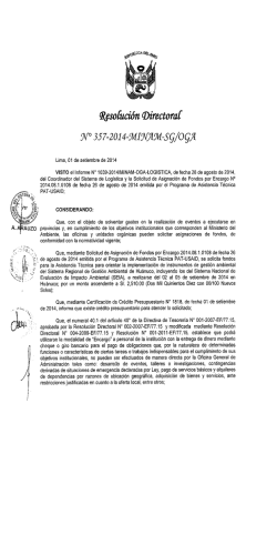 Resolución Directoral N° 357-2014-MINAM-SG/OGA - Ministerio del