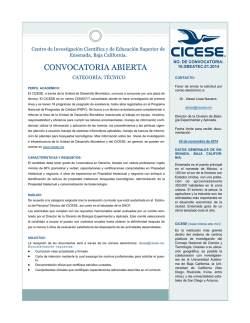 Técnico DBEA No. 10.DBEATEC.01.2014 - Cicese
