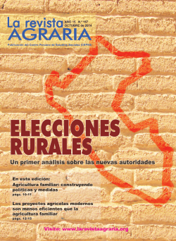 A&Ntilde;O 15 N.&ordm; 167 OCTUBRE de 2014 - La Revista Agraria