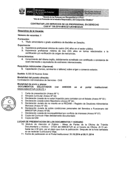 CAS Nro. 136-2014-MINCETUR/VMCE/UO - Ministerio de Comercio