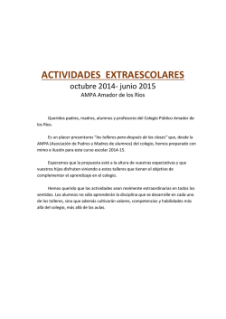 ACTIVIDADES EXTRAESCOLARES - Comunidad de Madrid