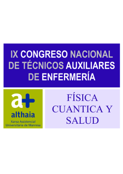 IX CONGRESO NACIONAL DE TÉCNICOS AUXILIARES - Althaia
