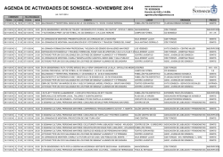AGENDA DE ACTIVIDADES DE SONSECA - NOVIEMBRE 2014