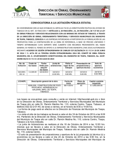 convocatoria a la licitación pública estatal - secotab.gob.mx