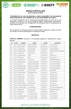 RESOLUCI&Oacute;N No.049 - Liga Antioque&ntilde;a de F&uacute;tbol
