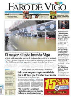 El mayor diluvio inunda Vigo La lluvia caída bate - Faro de Vigo