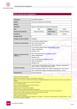 Gu&iacute;a docente de la asignatura - Posgrados - Universidad de