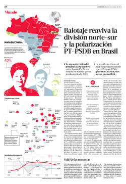 Balotaje reaviva la división norte-sur y la polarización PT-PSDB en