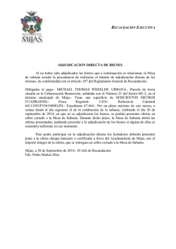 Adjudicación Directa - Ayuntamiento de Mijas