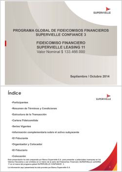 Presentación Fideicomiso Financiero Supervielle Leasing 11