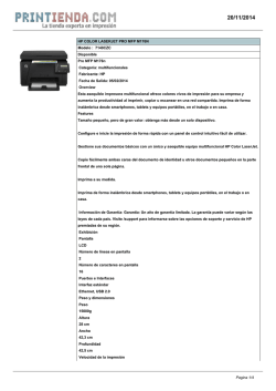 HP COLOR LASERJET PRO MFP M176N Modelo : 7140CZC