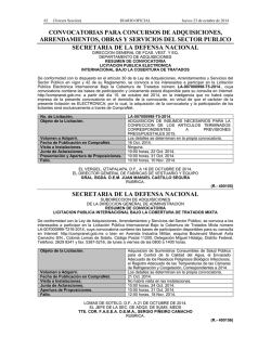 convocatorias para concursos de adquisiciones, arrendamientos