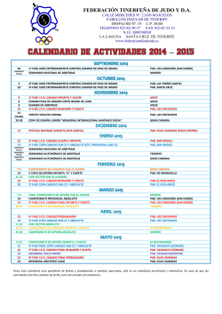 CALENDARIO DE ACTIVIDADES 2014 – 2015 - federación