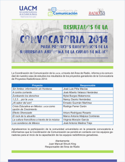 convocatoria 2014 convocatoria 2014 - Universidad Autónoma de la