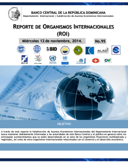 Reporte de Organismos Internacionales (ROI) - Banco Central de la