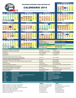 Calendario 2014 - Universidad Autónoma de Baja California Sur