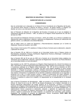 No. MINISTERIO DE INDUSTRIAS Y PRODUCTIVIDAD