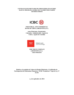 Contrato de Fideicomiso ICBC Prendarios I