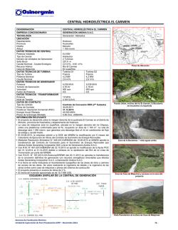 CENTRAL HIDROEL&Eacute;CTRICA EL CARMEN