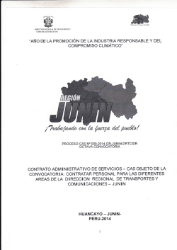 Proceso CAS 009-2014-GR-JUNIN-DRTC-DR - Dirección Regional