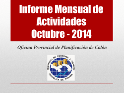Colon Informe de Actividades (metas y logros, Octubre 2014)