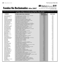 Triple-S - Fondos no Reclamados Impresos