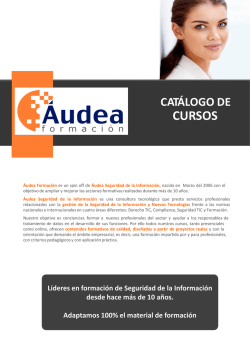 catálogo - Cursos TIC Seguridad