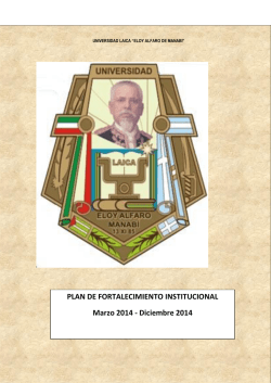 PLAN DE FORTALECIMIENTO INSTITUCIONAL Marzo 2014 - Inicio