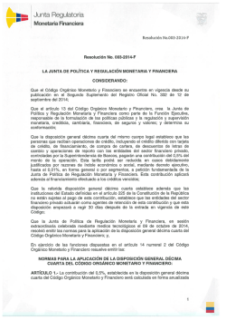  I= Junta Regulatoria - Bolsa de valores Quito
