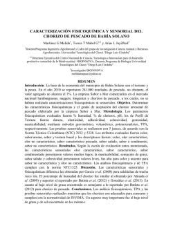 CARACTERIZACI&Oacute;N FISICOQU&Iacute;MICA Y SENSORIAL DEL