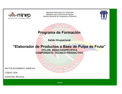 Programa de Formación “Elaborador de Productos a Base - Inces