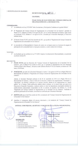 Decreto 750, del 31 julio 2014 que fija fecha Elecciones Concejo
