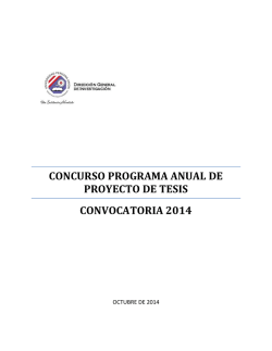 CONCURSO Programa Anual de Proyecto de Tesis - Universidad