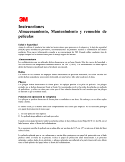 Instrucciones Almacenamiento, Mantenimiento y remoción de - 3M