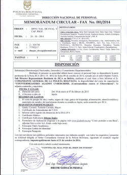 MEMORÁNDUM CIRCULAR - FAX No. 081/2014 - Policia Boliviana