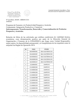 29 de octubre de 2014 RESULTADO DE LAS SOLICITUDES