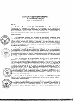 RESOLUCIÓN DE SUPERINTENDENC¡A N° 057—2014-SUSALUD/S