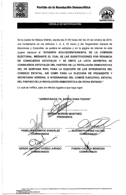 acuerdo acu-cecen/1 0/45/2014, de la comisión electoral - PRD