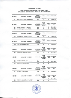 ganadores - convocatoria cas n9 025-2014-ddc-cu5/mc - Dirección