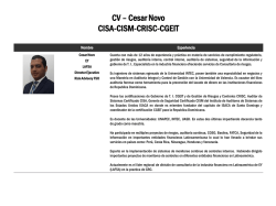 CV – Cesar Novo CISA-CISM-CRISC-CGEIT