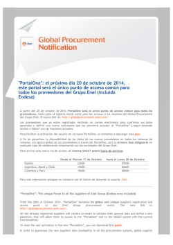 Global Procurement notification - Global Procurement Portal - Enel