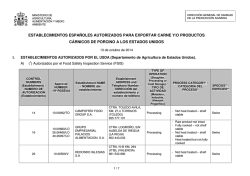 Establecimientos autorizados - cexgan - Ministerio de Agricultura