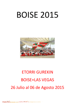 ETORRI GUREKIN BOISE+LAS VEGAS 26 Julio al 06 de - Luhartz