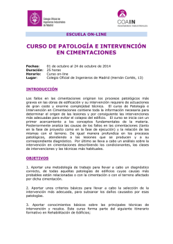 curso de patología e intervención en cimentaciones - COIIM