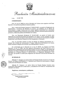  N°398-2014-MC - Transparencia - Ministerio de Cultura